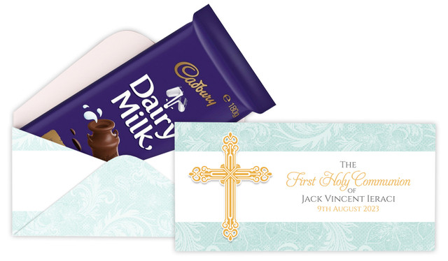 Lace Blue Personalised Communion Cadbury Bar Box (Box Only)