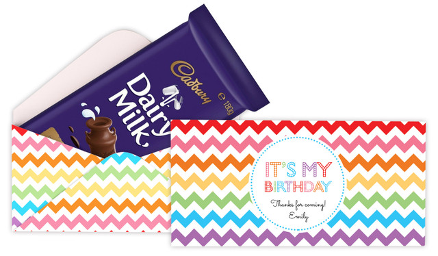 Chevron Rainbow Personalised Cadbury Bar Box (Box Only)