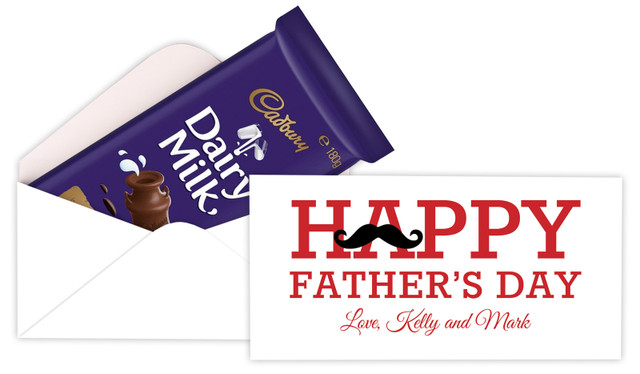 Moustache Father's Day Personalised Cadbury Bar Box