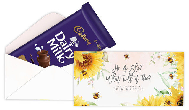 Honey Bee Gender Reveal Cadbury Bar Box (Box Only)