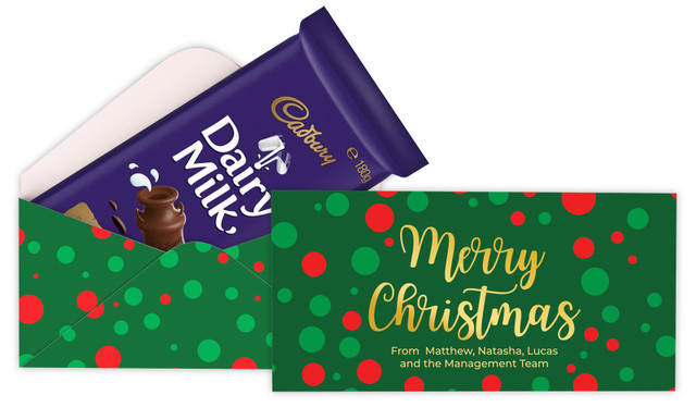 Xmas Dots Christmas Custom Cadbury Bar Box (Box Only)