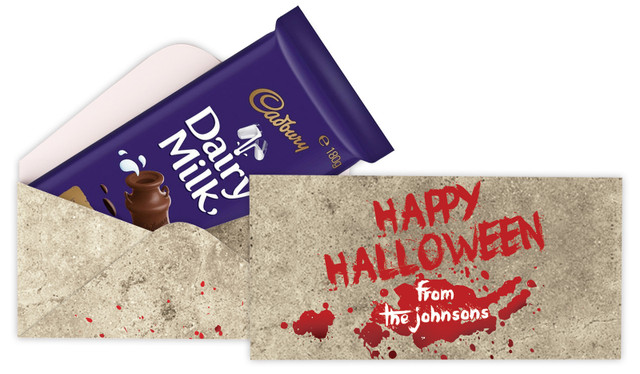 Blood Splatter Personalised Halloween Cadbury Bar Box (Box Only)