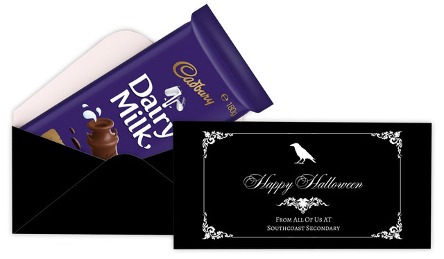 Gothic Raven Personalised Halloween Cadbury Bar Box (Box Only)