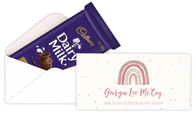 Boho Rainbow Personalised 1st Birthday Cadbury Bar Box (Box Only)