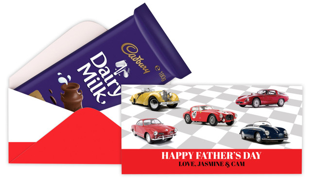 Cars Of Yesteryear Fathers Day Personalised Cadbury Bar Box (Box Only)
