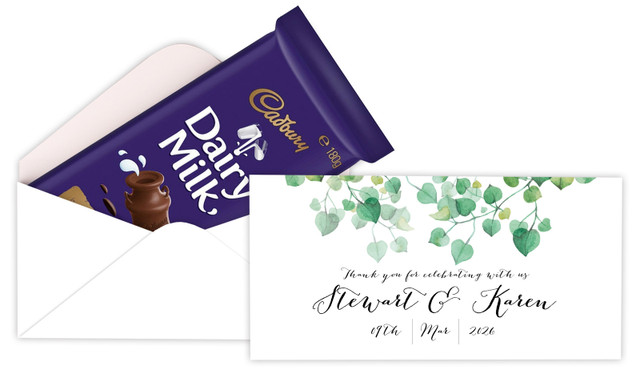 Hanging Leaves Custom Engagement Cadbury Bar Box (Box Only)