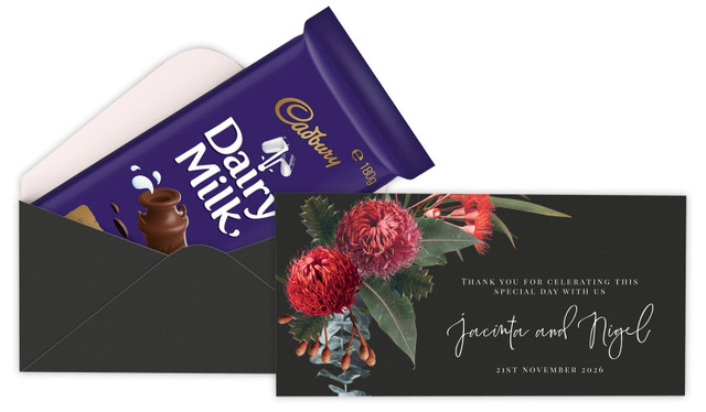 Wild Flowers Dark Personalised Cadbury Bar Box (Box Only)