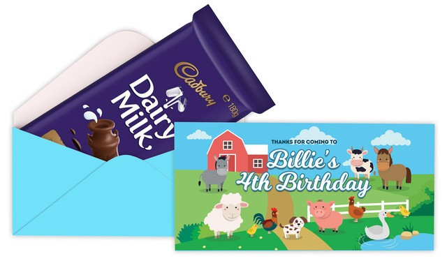 Down The Farm Birthday Party Personalised Cadbury Bar Box (Box Only)