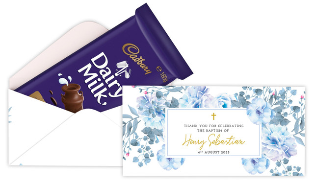 Floral Bed Personalised Christening Cadbury Bar Box (Box Only)
