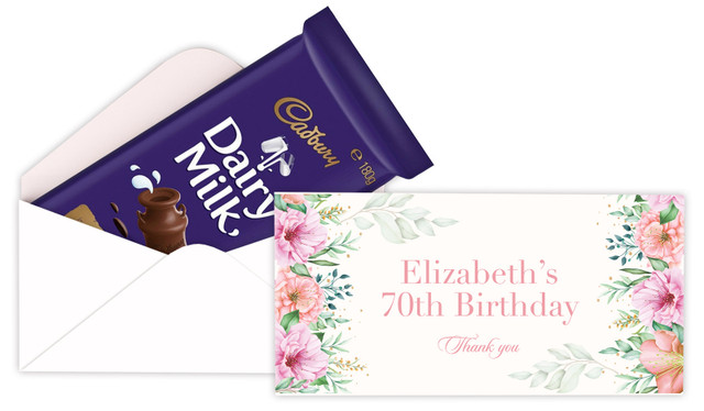 Beautiful Blooms Personalised Cadbury Bar Box (Box Only)
