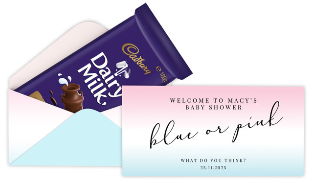 Gradient Gender Reveal Cadbury Bar Box (Box Only)
