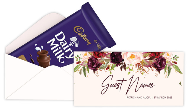 Hanging Flowers Personalised Cadbury Bar Box (Box Only)