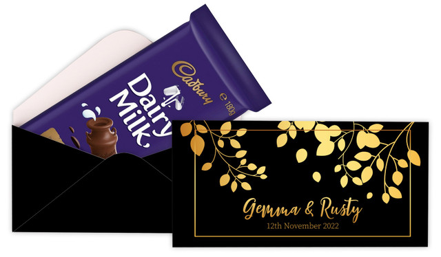 Gold Leaves Personalised Cadbury Bar Box