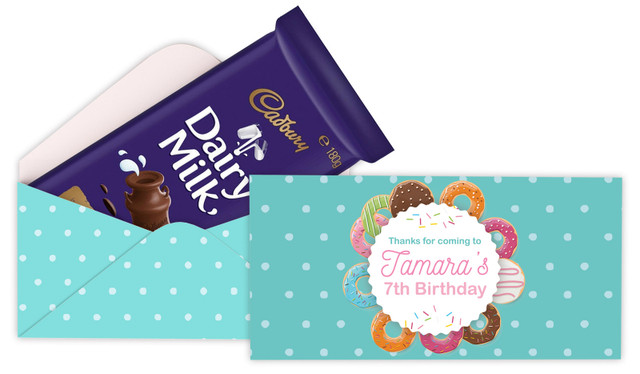Donut Party Birthday Party Personalised Cadbury Bar Box (Box Only)