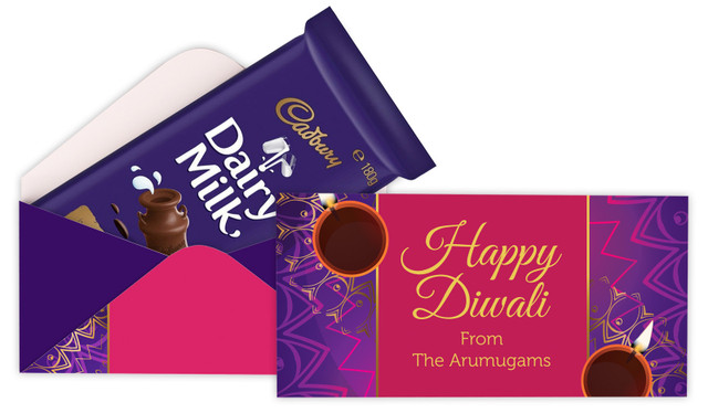 Bold Stripe Diwali Personalised Cadbury Bar Box (Box Only)
