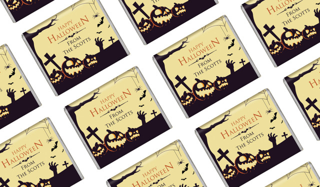 Graveyard Pumpkins Halloween Personalised Mini Chocolates