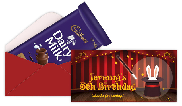Magician Boy Personalised Birthday Cadbury Bar Box (Box Only)