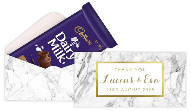 Marble And Gold Personalised Cadbury Bar Box (Box Only)