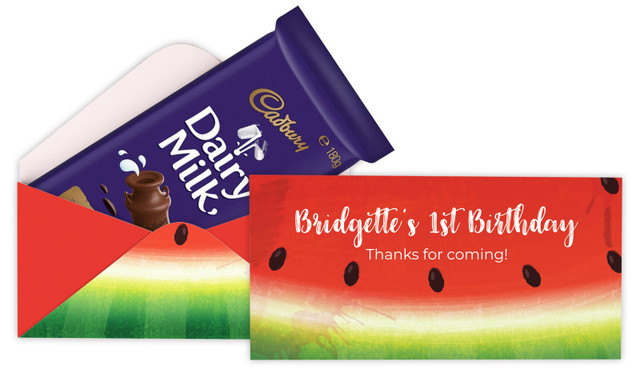 Watermelon Party Birthday Party Personalised Cadbury Bar Box (Box Only)