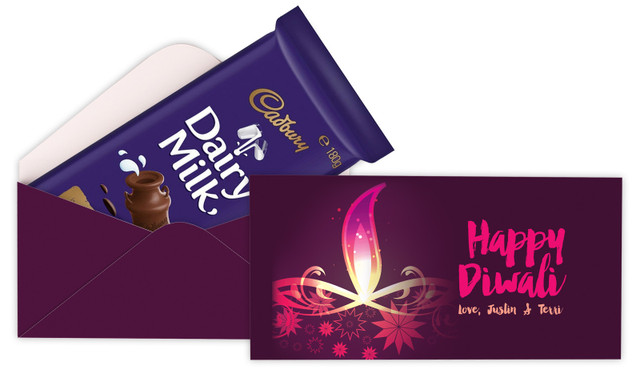 Abstract Flame Diwali Personalised Cadbury Bar Box (Box Only)