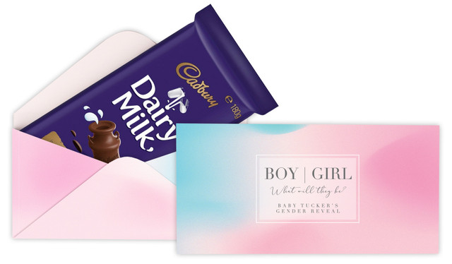 Blended Gender Reveal Cadbury Bar Box