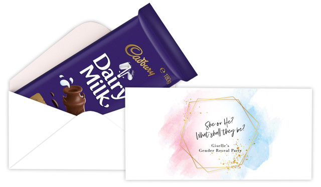 Hexagon Gender Reveal Cadbury Bar Box (Box Only)
