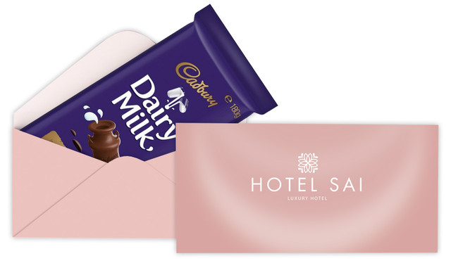Blush Background Hospitality Branded Cadbury Bar Box