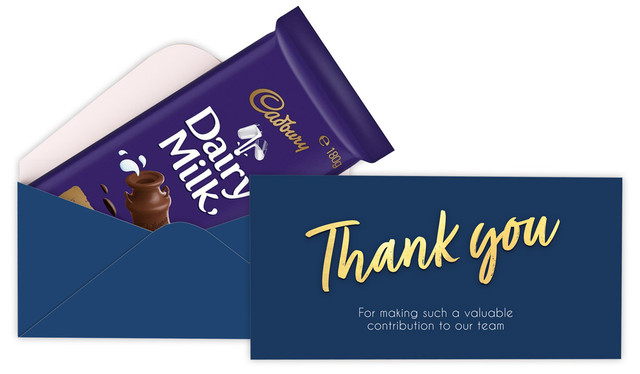 Golden Thank You Cadbury Bar Box (Box Only)