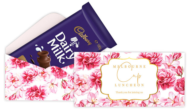 Pink Flowers Melbourne Cup Horse Racing Cadbury Bar Box (Box Only)