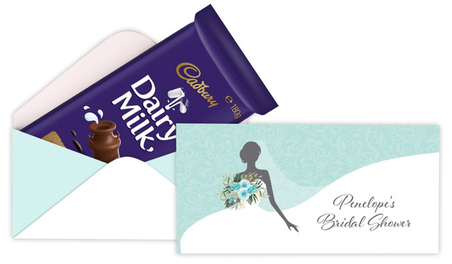 Bridal Dress Personalised Kitchen Tea Cadbury Bar Box (Box Only)