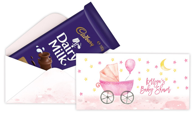 Pram In Pink Baby Shower Cadbury Bar Box (Box Only)