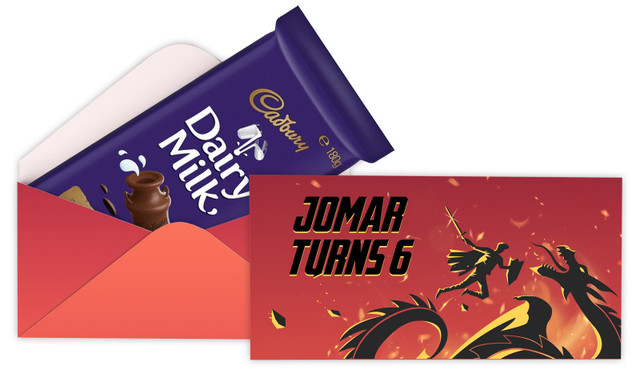 Dragon Birthday Party Personalised Cadbury Bar Box (Box Only)