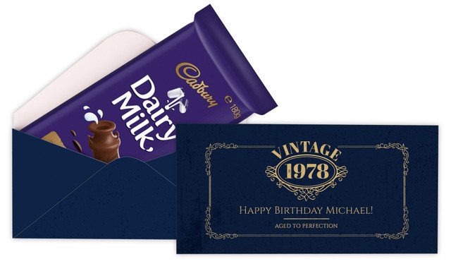 Vintage Year Personalised Cadbury Bar Box (Box Only)