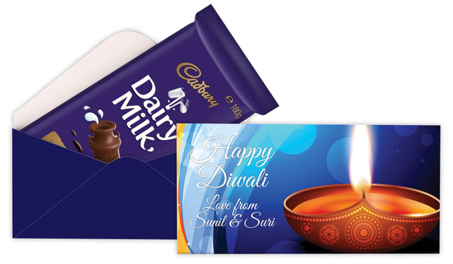 Vibrant Diwali Personalised Cadbury Bar Box (Box Only)