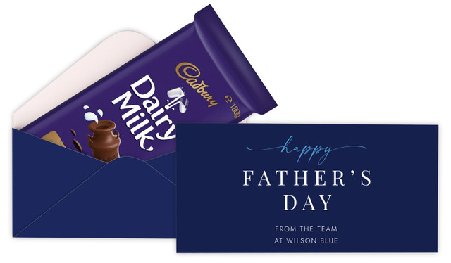Navy Blue Fathers Day Custom Cadbury Bar Box (Box Only)
