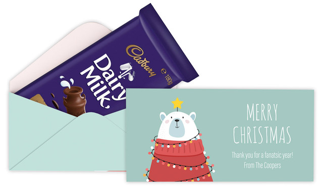 Polar Bear Christmas Custom Cadbury Bar Box