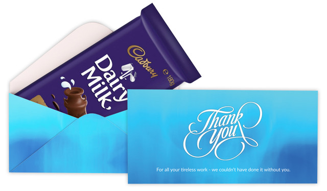 Cursive Personalised Thank You Cadbury Bar Box (Box Only)