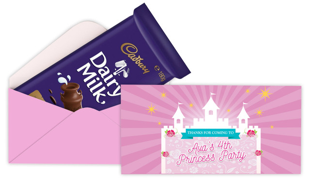 Princess Castle Birthday Party Personalised Cadbury Bar Box (Box Only)