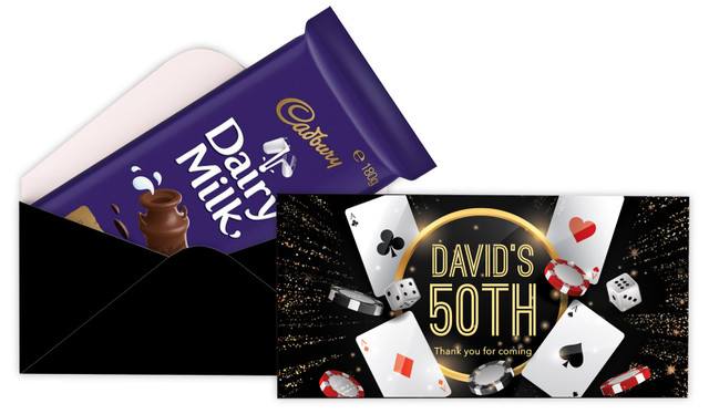 Casino Personalised Birthday Cadbury Bar Box Favour (Box Only)