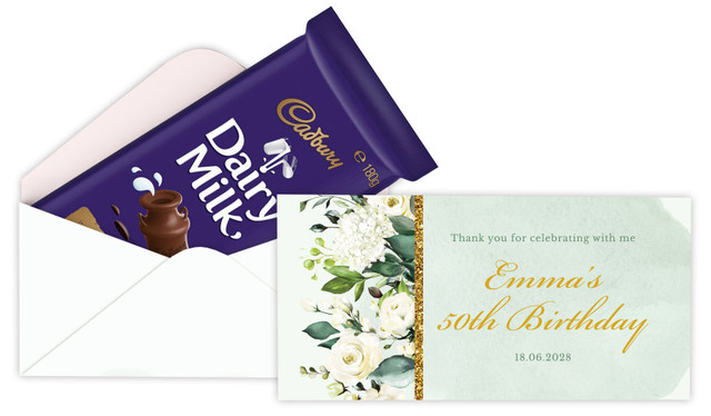 Elegant Greenery Personalised Cadbury Bar Box (Box Only)