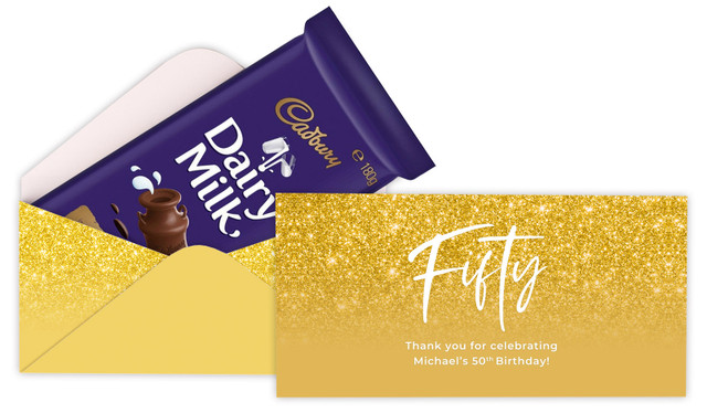 50th Birthday Personalised Cadbury Bar Box (Box Only)