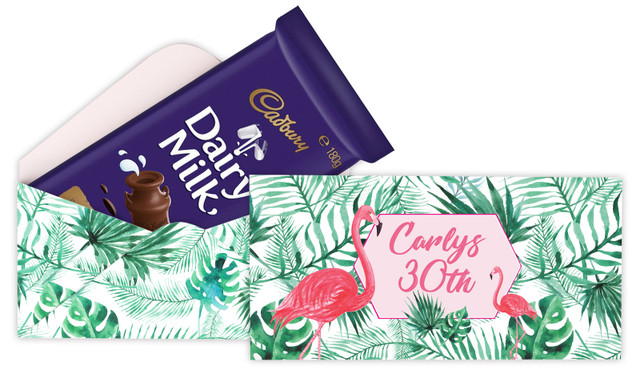 Flamingo Jungle Personalised Cadbury Bar Box (Box Only)