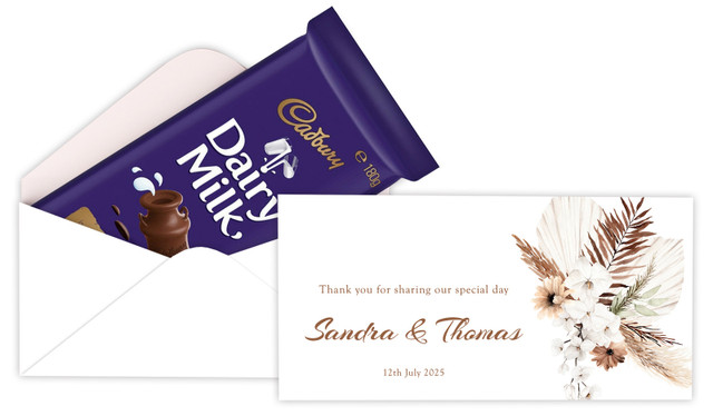 Winsome Floral Personalised Cadbury Bar Box (Box Only)