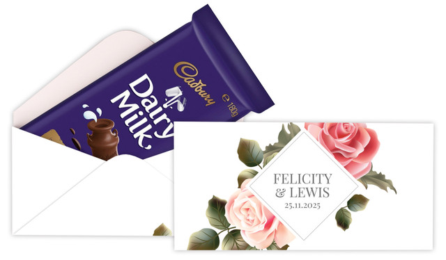 Rose Diamond Personalised Cadbury Bar Box