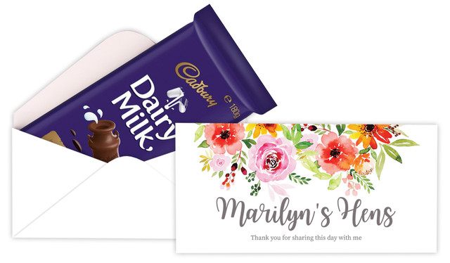 Beautiful Florals Hens Night Cadbury Bar Box