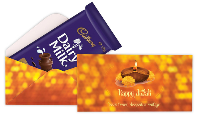 Bokeh Candle Diwali Personalised Cadbury Bar Box (Box Only)
