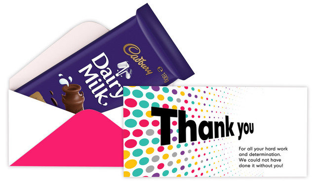 Dynamic Dots Thank You Cadbury Bar Box (Box Only)