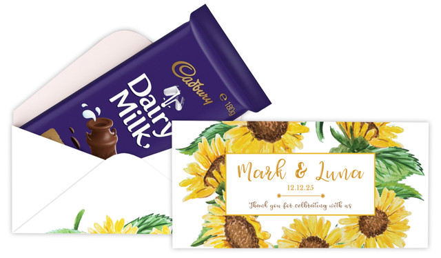 Sunflower Personalised Cadbury Bar Box (Box Only)