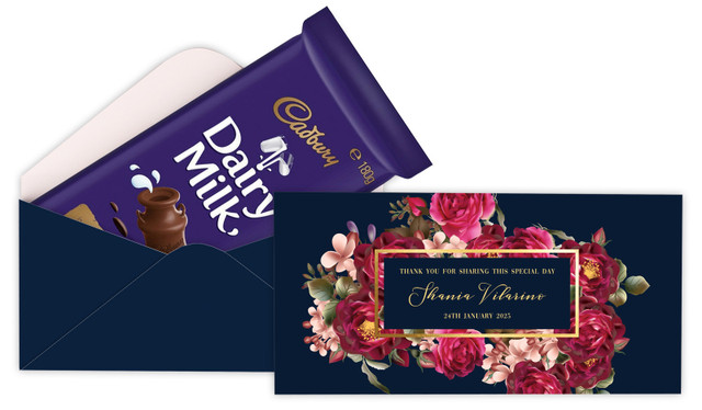 Bold Floral Personalised Cadbury Bar Box (Box Only)