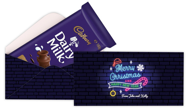 Neon Custom Christmas Cadbury Bar Box